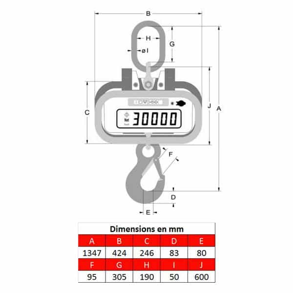 Peson LKE30 • Pesage de 0 à 30 000 kg