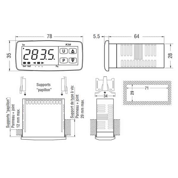 Afficheur mini-programmateur 35 x 78 mm – 24 VAC / VDC