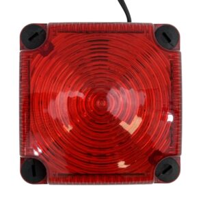 Feu double flash LED rouge carré pour fixation sur fond plat