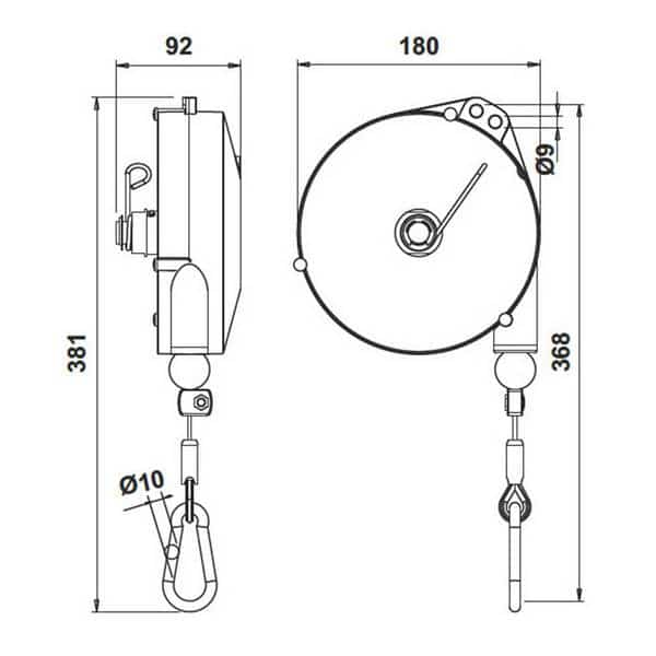 Equilibreur de charge ATEX avec cliquet d’arrêt • 2 à 4 kg