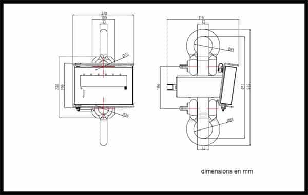Peson 12t • Crochet peseur 12t • Dynamomètre  12t • Pesage de 0 à 12t • DMC