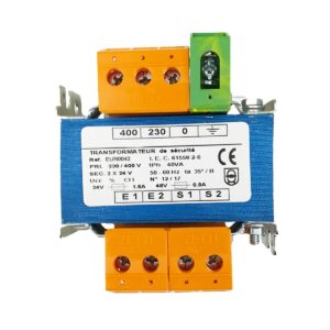 Transformateur monophasé de sécurité 230/400VAC • Puissance        250 VA