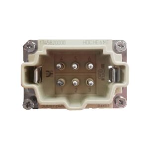 Prise    mâle 6 broches (serrage par ressort) • HE-006-MS