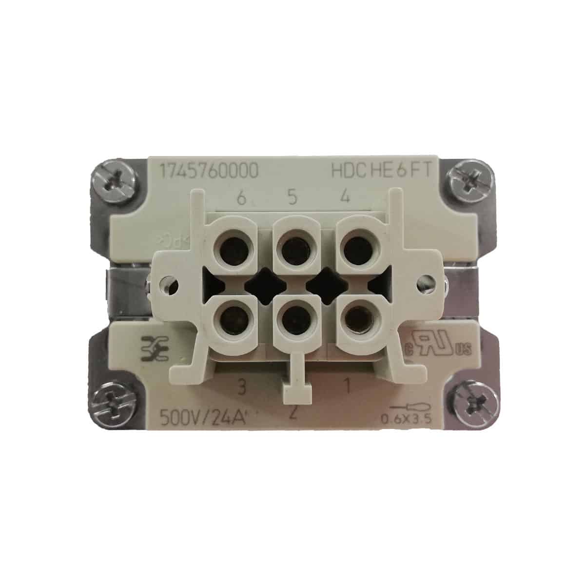Prise  femelle 6 broches 35A (serrage par vis)