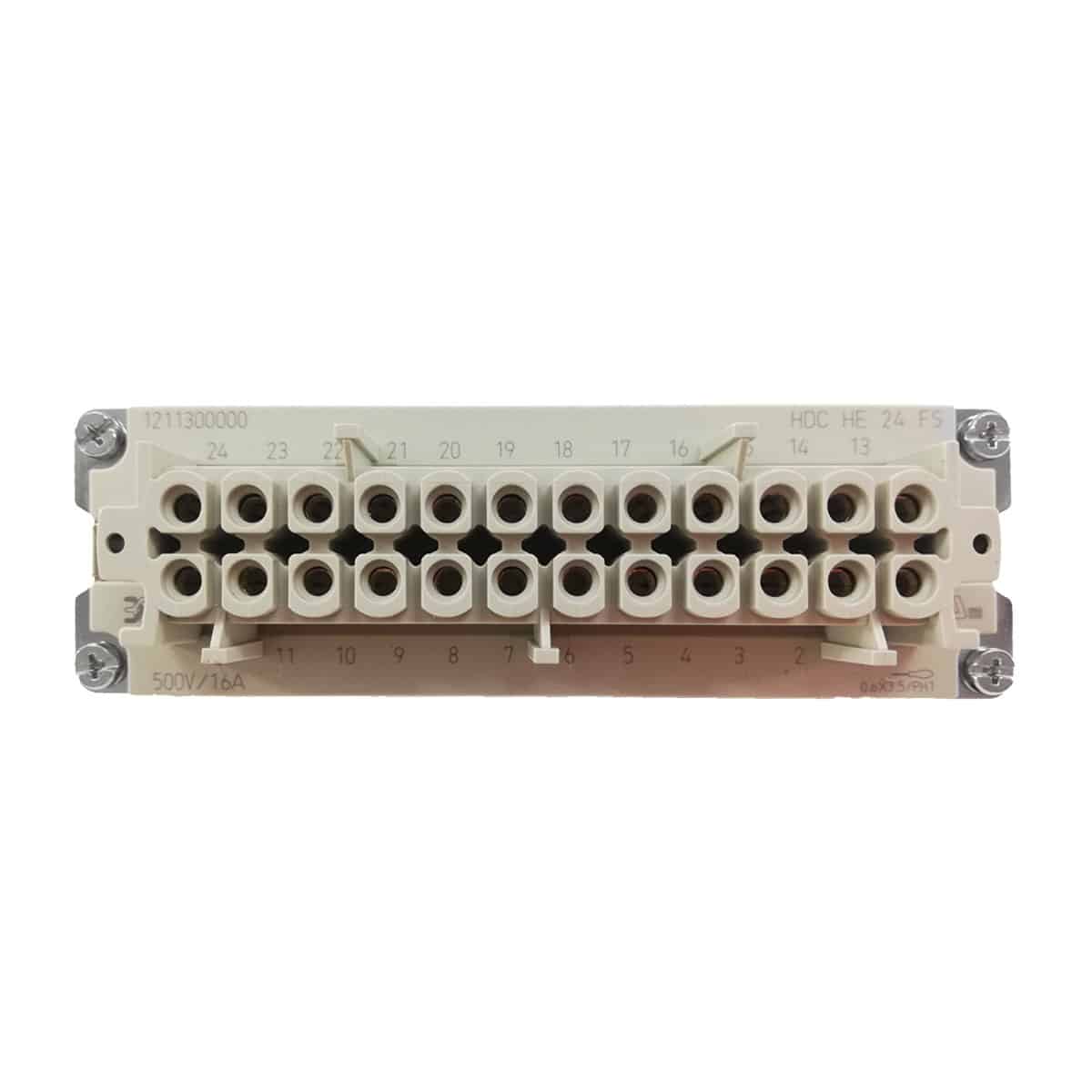 Prise femelle 24 broches (serrage par ressort) • HE-024-FS