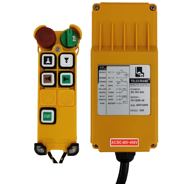 Radiocommande Telecrane F21-E3M-4S     • (4 boutons 1 cran)