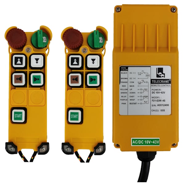 Radiocommande Telecrane F21-E3M-4S       avec 1 émetteur de secours • (4 boutons 1 cran)