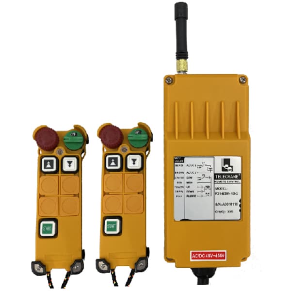 Radiocommande Telecrane F21-E3M-4S-2  avec antenne extérieure et 1 émetteur de secours • (2 boutons 1 cran)