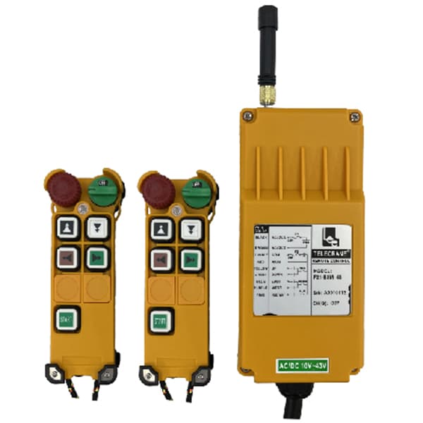 Radiocommande Telecrane F21-E3M-4S      avec antenne extérieure et 1 émetteur de secours • (4 boutons 1 cran)