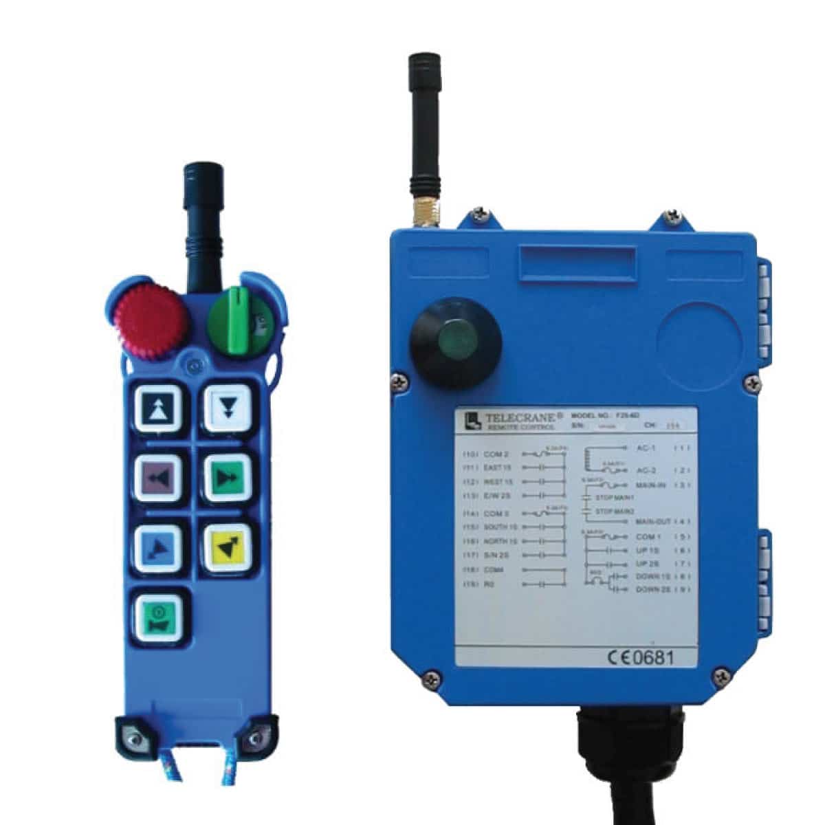 Radiocommande Telecrane F25- 6D    • (6 boutons 2 crans)