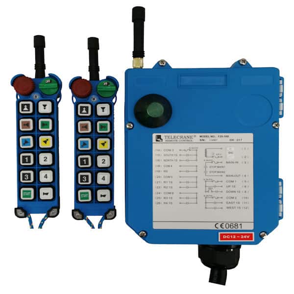 Radiocommande Telecrane F25-10S     avec 1 émetteur de secours • (11 boutons 1 cran)