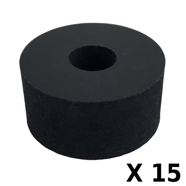Tampon amortisseur cylindrique caoutchouc Ø60 x 30 mm avec un trou de Ø20 mm