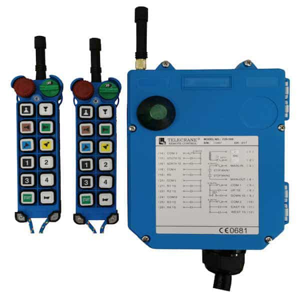 Radiocommande Telecrane F25-10S  avec 1 émetteur de secours • (11 boutons 1 cran)
