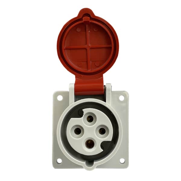 Embase droite femelle • 3P+T • 400VAC •16A • IP44 • connexion par vis