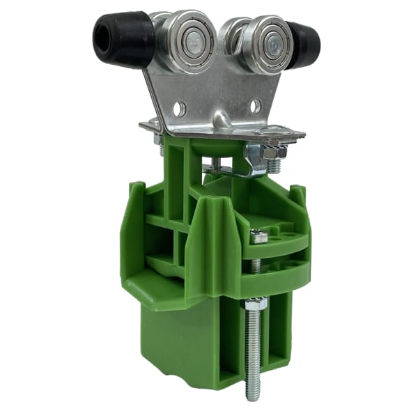 Chariot acier avec cintre polyamide pour un câble Ø5 à 38 mm pour rail 30 x 32 x 2 mm