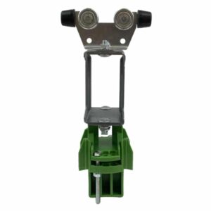 Chariot entraineur acier avec cintre polyamide pour un câble Ø5 à 38 mm pour rail creux 30 x 32 x 2 mm