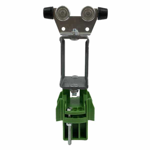 Chariot entraineur acier avec cintre polyamide pour un câble Ø5 à 38 mm pour rail creux 30 x 32 x 2 mm