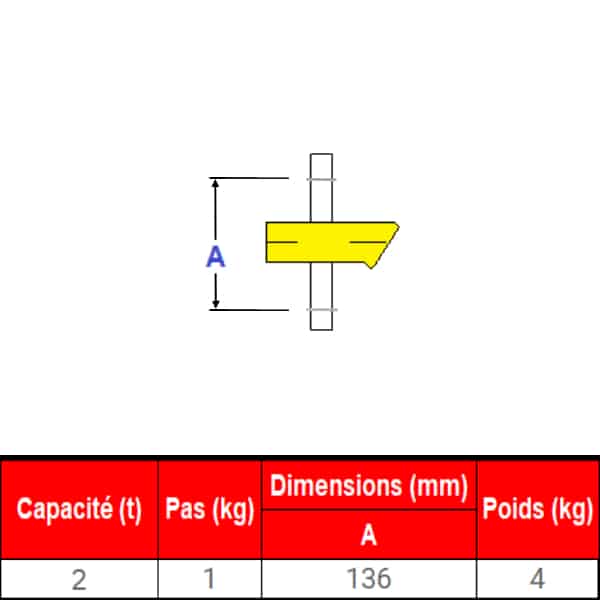 Peson       2t • Crochet peseur 2t • Dynamomètre  2t • Pesage de 0 à 2t • MK2