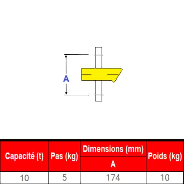 Peson   10t• Crochet peseur 10t • Dynamomètre  10t • Pesage de 0 à 10t • MK10