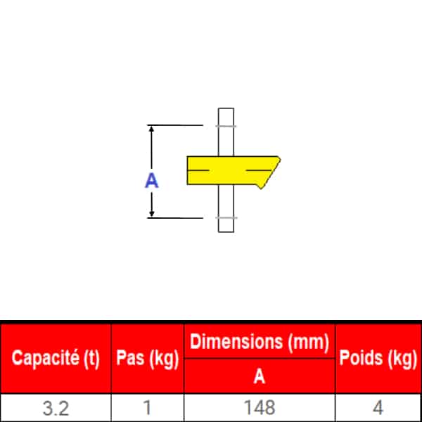 Peson      3,2t • Crochet peseur 3,2t • Dynamomètre  3,2t • Pesage de 0 à 3,2t • MK3,2