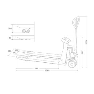 Transpalette peseur 2000 kg