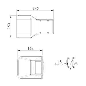 Pédale simple pneumatique avec distributeur monostable 5/2 entrées 1/4′ G