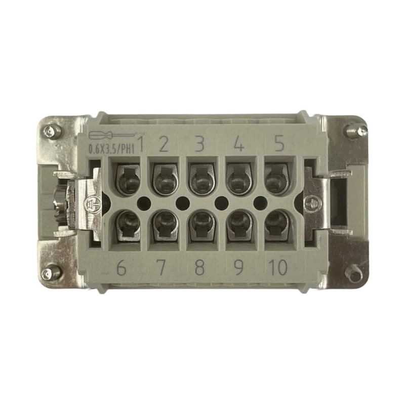 Prise mâle 10 broches (serrage par vis) • HE-010-M
