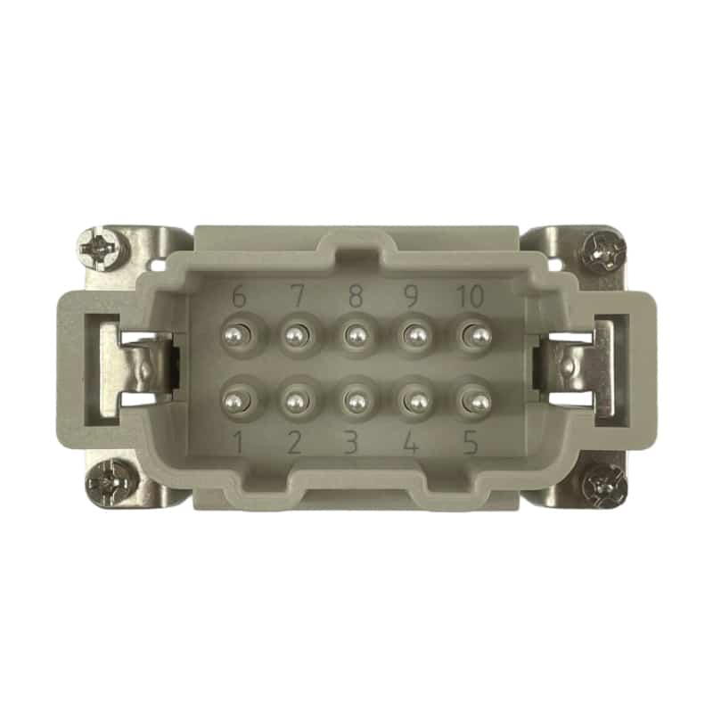 Prise mâle 10 broches (serrage par vis) • HE-010-M