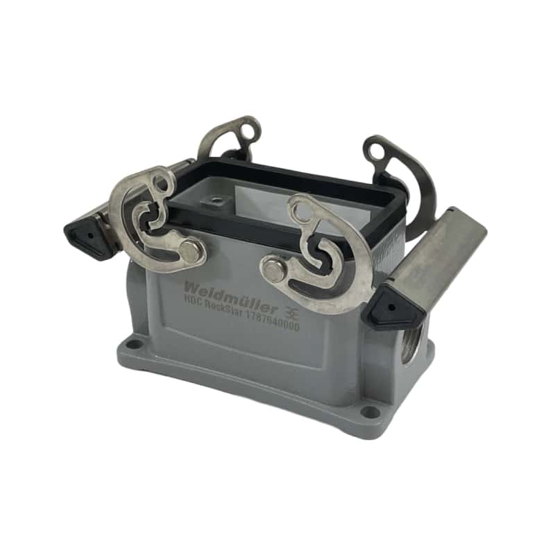 Embase                   en saillie pour prise 10 broches • 4 verrous