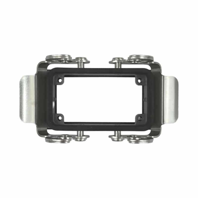 Embase            encastrée pour prise 10 broches • 4 verrous