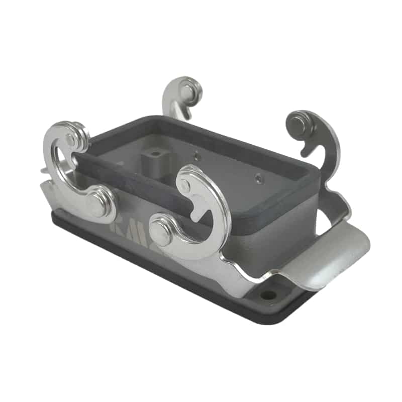 Embase            encastrée pour prise 10 broches • 4 verrous