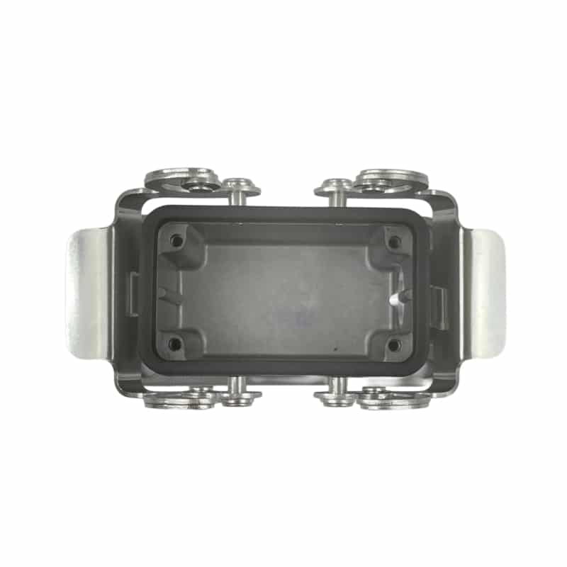 Embase                     en saillie pour prise 10 broches • 4 verrous