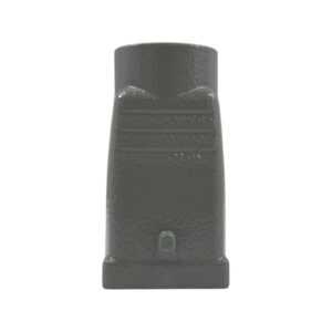 Capot pour prise / insert 3 ou 4 broche avec 2 ergots • Sortie droite • Profondeur : 50mm