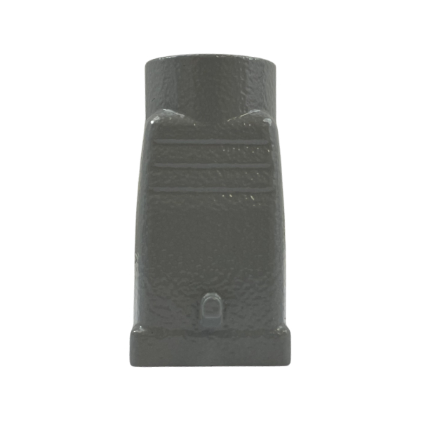 Capot pour prise / insert 3 ou 4 broche avec 2 ergots • Sortie droite • Profondeur : 50mm