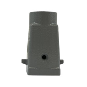 Capot pour prise / insert 3 ou 4 broche avec 2 ergots • Sortie droite • Profondeur : 50mm