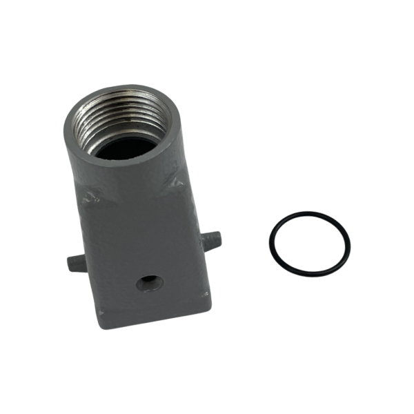 Capot pour prise / insert 3 ou 4 broche avec 2 ergots • Sortie droite • Profondeur : 50mm