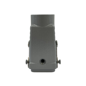 Capot coupleur pour prise / insert 3 ou 4 broches avec 2 verrous • Sortie droite • Profondeur : 53.5mm
