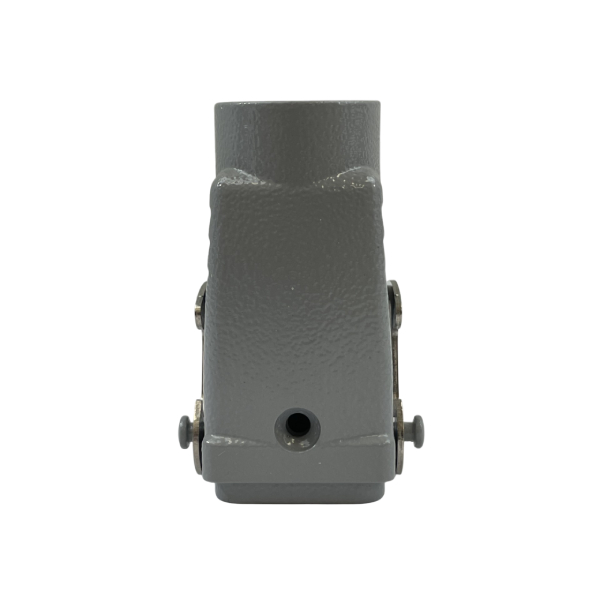 Capot coupleur pour prise / insert 3 ou 4 broches avec 2 verrous • Sortie droite • Profondeur : 53.5mm