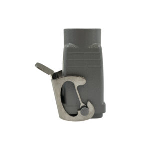 Capot coupleur pour prise / insert 3 ou 4 broches avec 2 verrous • Sortie droite • Profondeur : 53.5mm