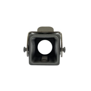 Capot coupleur pour prise / insert 3 ou 4 broches avec 2 verrous • Sortie droite • Profondeur : 53.5mm