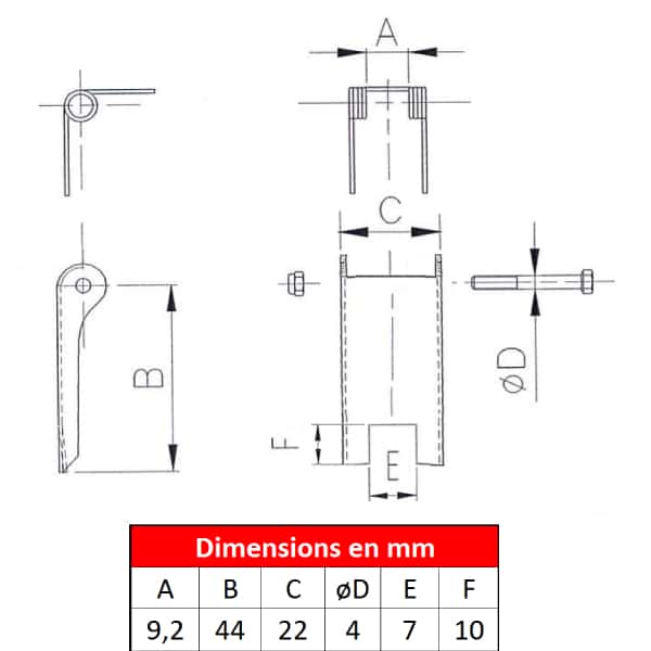 Linguet de sécurité 2SP-207 CZ