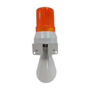 Avertisseur        combiné feu fixe orange à ampoule • trompe à son continu 90dB
