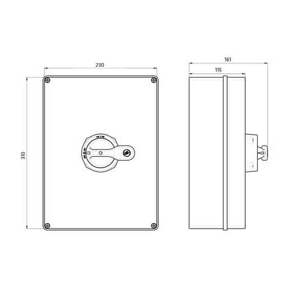 Interrupteur sectionneur cadenassable en coffret 3P • 125 A