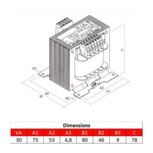 Transformateur monophasé 230/400VAC- Puissance 30VA