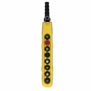 Boîte à boutons 6    boutons (1 cran) + 1 arrêt d’urgence + Marche/ Klaxon pour circuit de commande