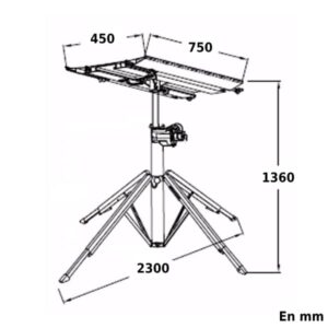 Lève matériels de chantier portatif électrique • Capacité de levage 150 kg à 3 m / 120 kg à 4 m / 90 kg à 4,87 m