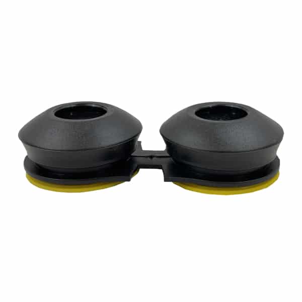 Bouton caoutchouc double