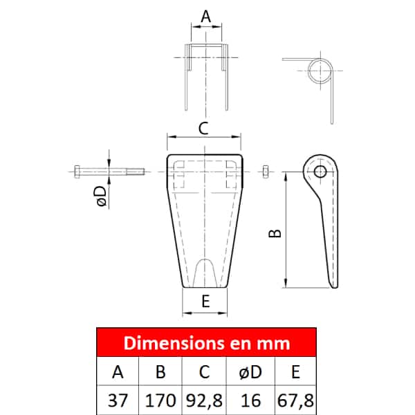 Linguet de sécurité STD-160