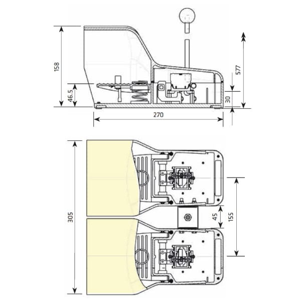 Pédale   de commande double
