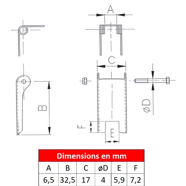 Linguet de sécurité 2DS-0D1